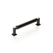 Schaub and Company Haniburton 5" Center to Center Modern Industrial Barrel Luxury Solid Brass Cabinet Handle / Drawer Pull Matte Black