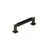 Schaub and Company Haniburton 3-1/2" Center to Center Modern Industrial Luxury Barrel Solid Brass Cabinet Handle / Drawer Pull Matte Black