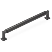 Schaub and Company Haniburton 8" Center to Center Urban Modern Solid Brass Barrel Center Luxury Cabinet Handle / Drawer Pull Matte Black