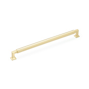 Schaub and Company Haniburton 12" Center to Center Modern Industrial Solid Brass Luxury Barrel Appliance Handle / Appliance Pull Satin Brass