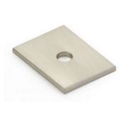 Schaub and Company Pub House 1" Rectangular Solid Brass Cabinet Knob Backplate Escutcheon Brushed Nickel