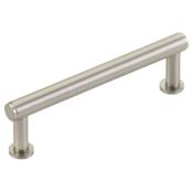 Schaub and Company Pub House 4" Center to Center Smooth Bar Solid Brass Cabinet Pull Brushed Nickel