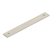Schaub and Company Pub House Rectangular 5" Center to Center 6" Solid Brass Luxury Cabinet Pull Backplate Brushed Nickel