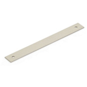 Schaub and Company Pub House Rectangular 6" Center to Center 7" Solid Brass Luxury Cabinet Pull Backplate Brushed Nickel