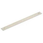 Schaub and Company Pub House Rectangular 8" Center to Center Solid Brass Cabinet Pull Backplate Brushed Nickel
