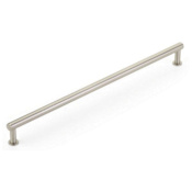 Schaub and Company Pub House 12" Center to Center Smooth Bar Solid Brass Oversized Cabinet Handle / Drawer Pull Brushed Nickel