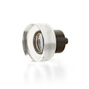 Schaub and Company City Lights 1-3/8" Round Disc Glass and Solid Brass Luxury Cabinet / Drawer Knob Oil Rubbed Bronze