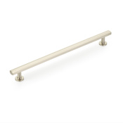 Schaub and Company Heathrow 10" Center to Center Contemporary Bar Solid Brass Large Cabinet Handle / Drawer Pull Brushed Nickel