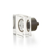 Schaub and Company City Lights 1-1/4" Modern Square Luxury Solid Brass and Glass Cabinet / Drawer Knob Oil Rubbed Bronze