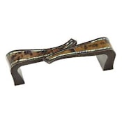 Schaub and Company Avalon Bay 4" Center to Center Designer Solid Brass Cabinet Pull with Shell Inlay Dark Bronze