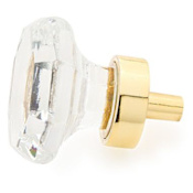 Schaub and Company Stargaze 1-1/4" Traditional Vintage Luxury Crystal Mini Solid Brass Cabinet Knob Polished Brass