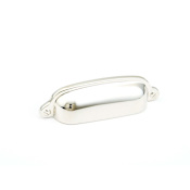 Schaub and Company Country 3" Center to Center Solid Brass Traditional Shell / Cup Cabinet Pull Polished Nickel