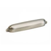 Schaub and Company Country 6" Center to Center Solid Brass Traditional Shell / Cup Cabinet Pull Antique Nickel