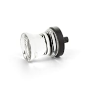 Schaub and Company City Lights 1-1/8" Contemporary Hourglass Luxury Solid Brass and Concave Glass Cabinet / Drawer Knob Oil Rubbed Bronze