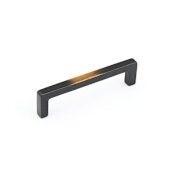Schaub and Company Vinci 4" Center to Center Luxury Modern Rustic Cast Bronze Cabinet Handle Pull - Made in Italy Antique Bronze