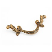Schaub and Company French Court 3-1/2" Center to Center Ornate Old World Solid Brass Cabinet Handle Monticello Brass