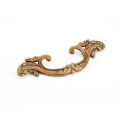 Schaub and Company French Court 5-3/8" Center to Center Old World Traditional Swag Solid Brass Cabinet Handle Monticello Brass