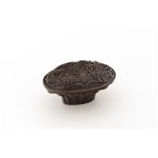 Schaub and Company Cantata 1-1/4" Solid Brass Oval Ornate Venetian Cabinet Knob from Symphony Elegance Dark Glaze