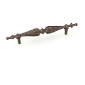 Schaub and Company Cantata 5" Center to Center Solid Brass Ornate Knuckled Bar Cabinet Pull Dark Glaze