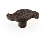 Schaub and Company Cantata 2" Solid Brass Designer Classical Venetian Leaf Cabinet Knob - Acanthus Dark Glaze