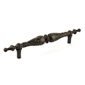 Schaub and Company Cantata 12" Center to Center Solid Brass Ornate Classical Venetian Bar Appliance Pull Dark Glaze