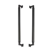 Schaub and Company Haniburton 18" Center to Center Solid Brass Barrel Style Back to Back Door Pull  / Side by Side Cabinet Handle Set Matte Black