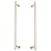 Schaub and Company Heathrow 18" Center to Center Solid Brass Back to Back Door Pulls / Side by Side Cabinet Handles Brushed Nickel