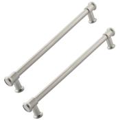 Schaub and Company Steamworks 12" Center to Center Back to Back Door Pulls / Side by Side Cabinet Handles Satin Nickel