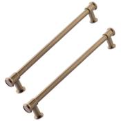 Schaub and Company Steamworks 12" Center to Center Back to Back Door Pulls / Side by Side Cabinet Handles Brushed Bronze