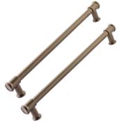 Schaub and Company Steamworks 15" Center to Center Industrial Style Back to Back Swinging / Sliding Door Pulls / Side by Side Cabinet Handles Brushed Bronze