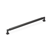Schaub and Company Haniburton 12" Center to Center Cylinder Style Solid Brass Concealed Screw Appliance Handle / Appliance Pull Matte Black