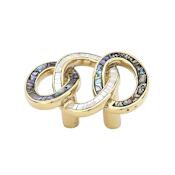 Schaub and Company Fair Isle 3/4" Center to Center Coastal Celtic Rings Solid Brass Cabinet Pull with Mother of Pearl and Imperial Shell Inlays Polished Brass