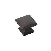 Schaub and Company Northport 1-3/8" Contemporary Square Cabinet Knob with Faceted X Surface Ancient Bronze