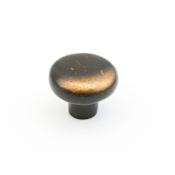 Schaub and Company Artifex 1-5/8" Rustic Vintage Round Solid Britannium Pewter Cabinet Knob - Made in Italy Antique Bronze