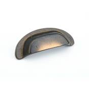 Schaub and Company Artifex 3-1/2" Rustic Lodge Cup Style Handle Britannium Pewter Cabinet Pull - Made in Italy Antique Bronze