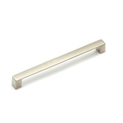 Schaub and Company Classico 7-1/2" Center to Center Square Angle Cabinet Handle / Drawer Pull - Made in Italy Satin Nickel Smooth