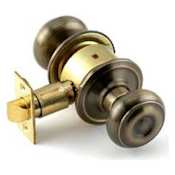 Schlage Georgian Passage Door Knob Set Antique Brass