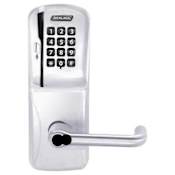 Schlage AD-200 Storeroom Electronic Mortise Lock with Magnetic Swipe Keypad and Tubular Lever - Less SFIC Satin Chrome