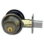 Schlage B500-Series Single Cylinder Grade 2 Deadbolt Less Small Format Interchangeable Core (Core Options Provided) Antique Brass