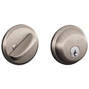 Schlage Single Cylinder Keyed Entry Grade 1 Deadbolt from the B-Series Satin Nickel