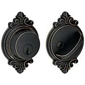 Schlage Single Cylinder Grade 1 Deadbolt with Decorative Brookshire Rose Aged Bronze