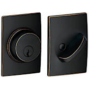 Schlage Single Cylinder Keyed Entry Grade 1 Deadbolt with Decorative Century Rose from the B-Series Aged Bronze