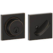 Schlage Single Cylinder Keyed Entry Grade 1 Deadbolt with Decorative Collins Rose from the B-Series Aged Bronze