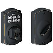 Schlage Camelot Electronic Keypad Single Cylinder Deadbolt Aged Bronze