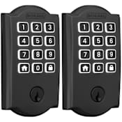 Schlage Arrive Electronic Keyless Entry Touchpad Deadbolt with Camelot Trim - Pack of 2 Matte Black