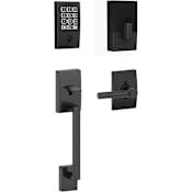 Schlage Arrive Sectional Keyless Entry Deadbolt with Century Handleset and Broadway Interior Lever Matte Black