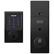 Schlage Connect Century Touchscreen Electronic Deadbolt with Built-in Alarm and Z-Wave Plus Technology Matte Black