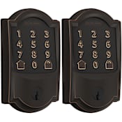 Schlage Encode WiFi Enabled Electronic Keypad Deadbolt with Camelot Trim - Pack of 2 Aged Bronze