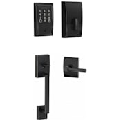 Schlage Encode WiFi Enabled Electronic Keypad Deadbolt with Century Entry Handleset and Broadway Lever Matte Black