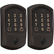 Schlage Encode WiFi Enabled Electronic Keypad Deadbolt with Greenwich Trim - Pack of 2 Aged Bronze
